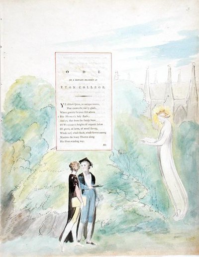 Ode on a Distant Prospect of Eton College, from The Poems of Thomas Gray, published in 1797-98 by William Blake